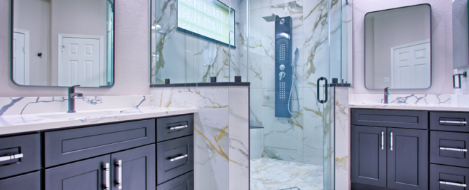 Remodeled bathroom before selling in Houston