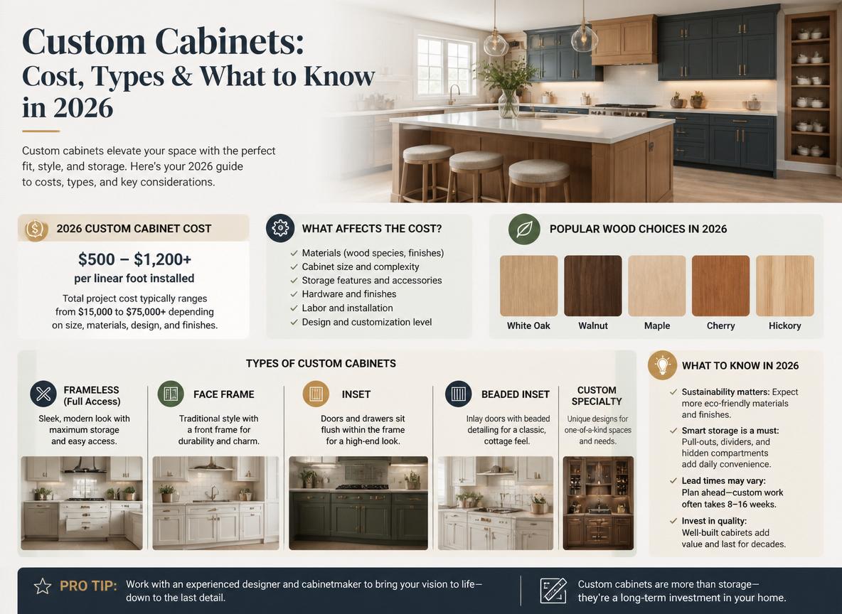 Custom Cabinets: Cost, Types & What to Know in 2026