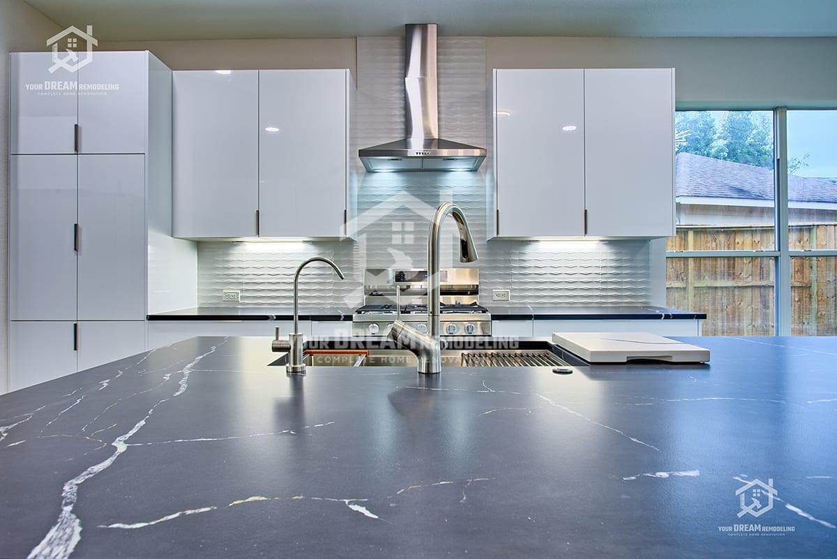Kitchen Remodeling Cypress TX modern kitchen design with quartz countertops and smart storage